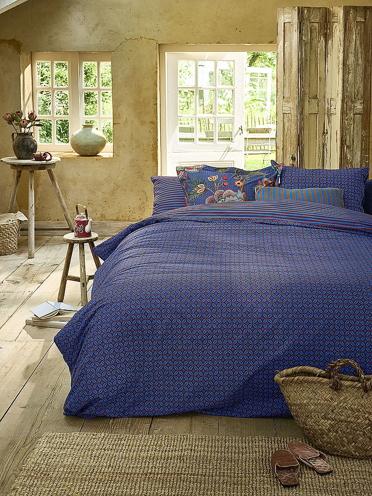 PIP STUDIO Percal Ropa de cama ALVIDA 70x90cm/140x200cm Azul Oscuro azul oscuro